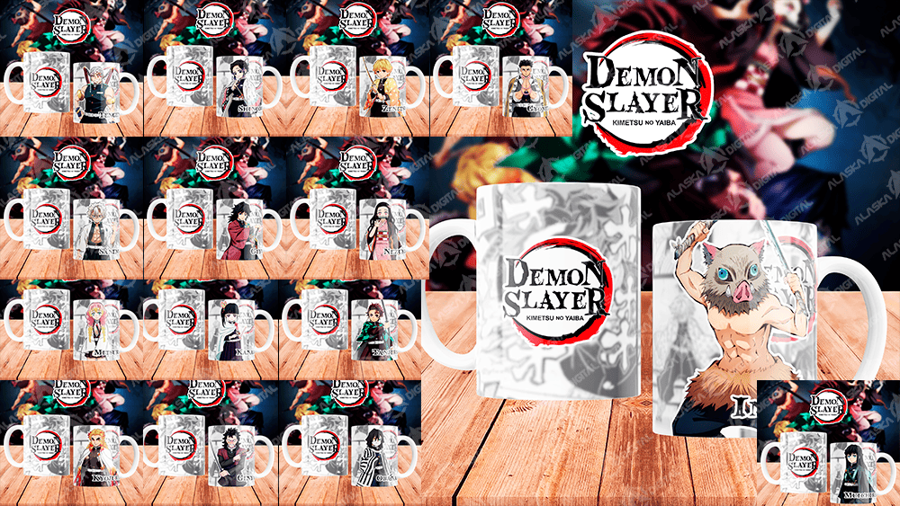 15 Super Plantillas para Demon Slayer con Editables y Mockups