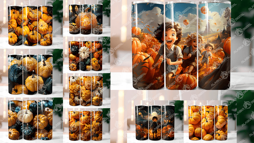 Pumpkins Tumbler Wrap Halloween