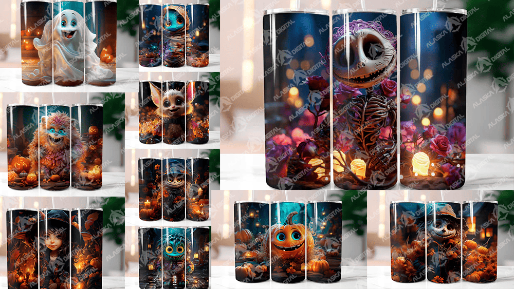 Cute Halloween Tumbler Wrap