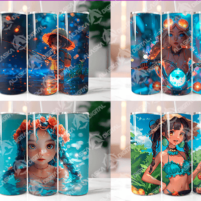 Chibi Summer 5 Tumbler Wrap Chibi Summer 5 Tumbler Wrap