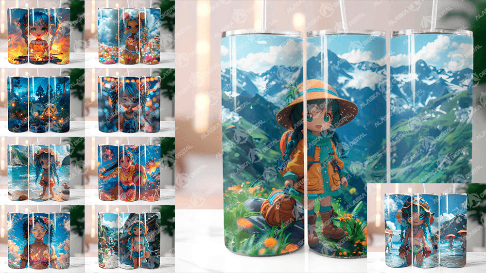 Chibi Summer 1 Tumbler Wrap