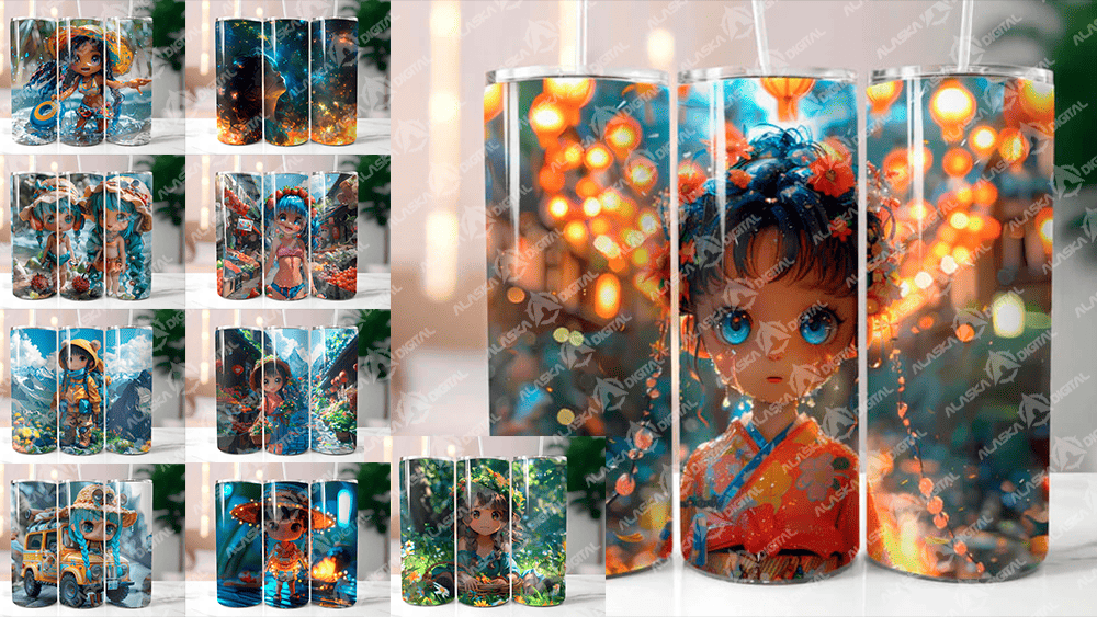 Chibi Summer 3 Tumbler Wrap