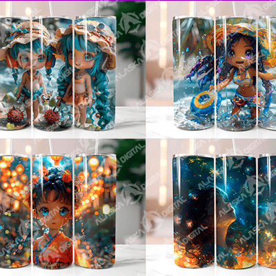 Chibi Summer 3 Tumbler Wrap Chibi Summer 3 Tumbler Wrap