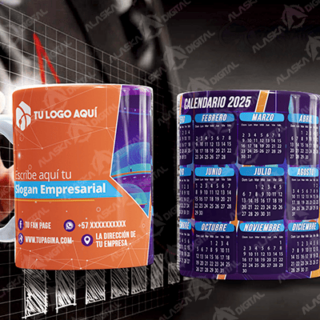 16 Plantillas para Sublimar Tazas Calendario Corporativo 2025 con Editables y Mockups