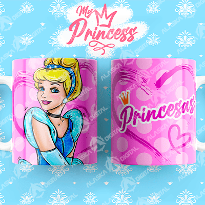 10 Plantillas para Sublimar de Princesas con Editables y Mockups 10 Plantillas para Sublimar de Princesas con Editables y Mockups - Imagen 2