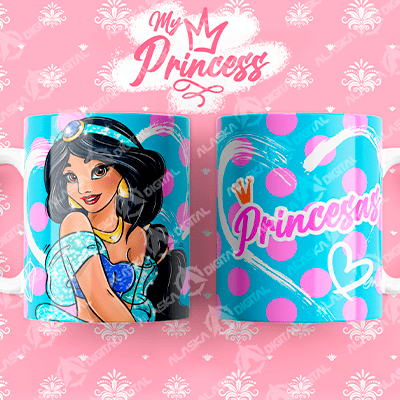 10 Plantillas para Sublimar de Princesas con Editables y Mockups 10 Plantillas para Sublimar de Princesas con Editables y Mockups - Imagen 3