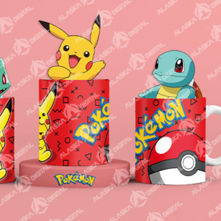 20 Super Plantillas Sublimar Pokemon con Editables y Mockups