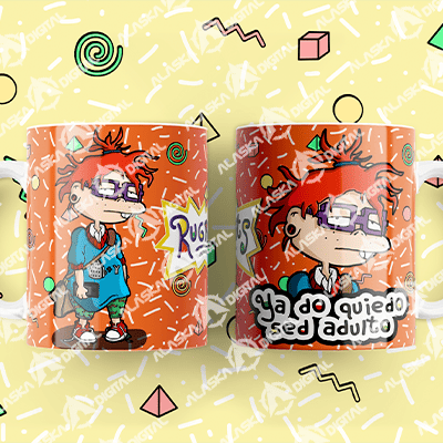 10 Plantillas para Sublimar Tazas de Rugrats con Editables y Mockups 10 Plantillas para Sublimar Tazas de Rugrats con Editables y Mockups