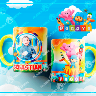 12 Plantillas Editables Pocoyo para sublimar en Taza