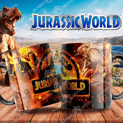 10 Plantillas para Sublimar Tazas Jurassic World con Editables y Mockups 10 Plantillas para Sublimar Tazas Jurassic World con Editables y Mockups - Imagen 4