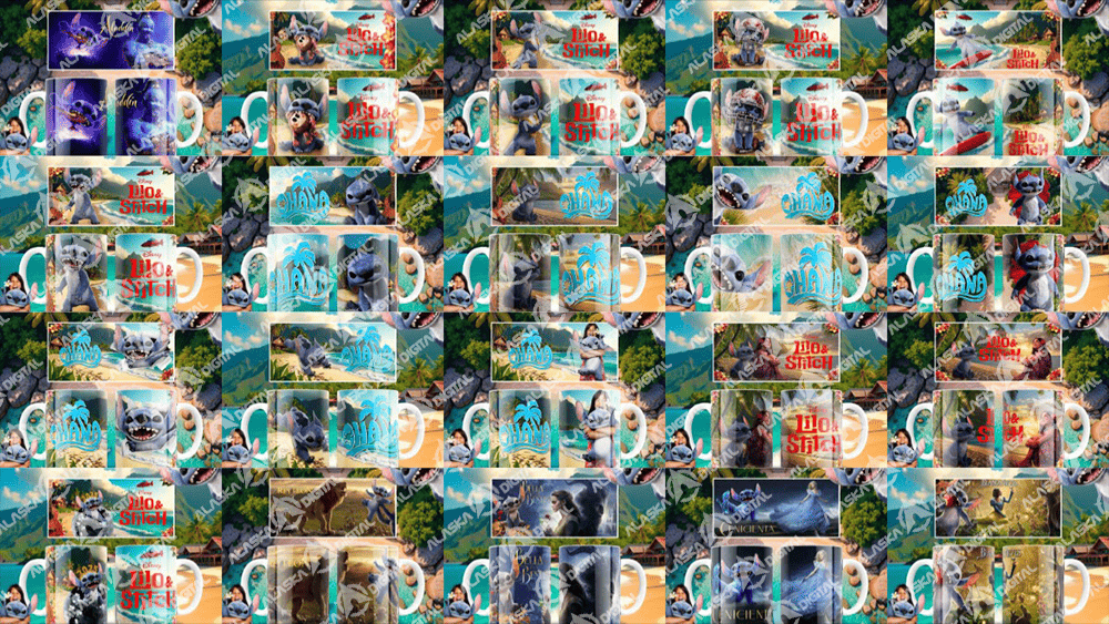 20 Plantillas Tazas lilo & Stitch 2025 + Editable