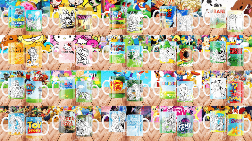 20 Plantillas Tazas Dibujos Dia del Niño