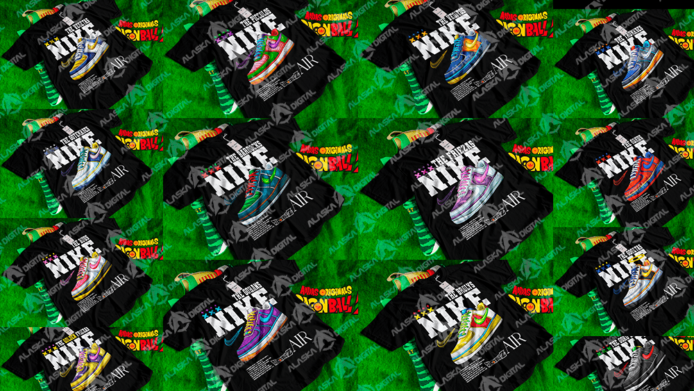 14 Plantillas PNG para DTF Playeras Nike con Mockups