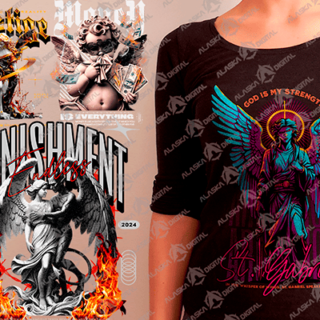 139 Plantillas PNG para Sublimar Playeras Angeles Urbanos Mix V4
