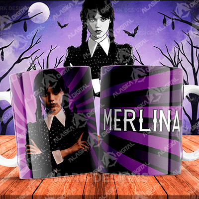 6 Plantillas Melina - Tazas Wednesday Editable 6 Plantillas Melina - Tazas Wednesday Editable - Imagen 5