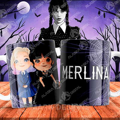 6 Plantillas Melina - Tazas Wednesday Editable 6 Plantillas Melina - Tazas Wednesday Editable - Imagen 4