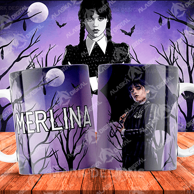6 Plantillas Melina - Tazas Wednesday Editable 6 Plantillas Melina - Tazas Wednesday Editable - Imagen 3
