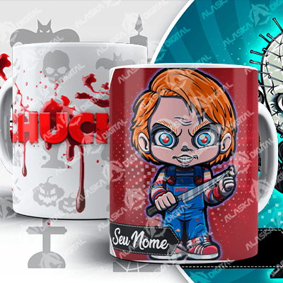 19 Plantillas para Sublimar Tazas de Halloween SERIES - PELICULAS 19 Plantillas para Sublimar Tazas de Halloween SERIES - PELICULAS