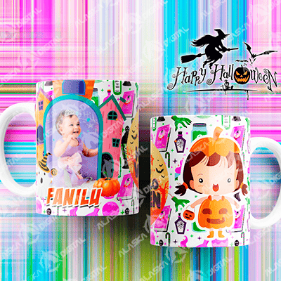 11 Plantillas para Sublimar Tazas de Halloween Kids con Editables y Mockups 11 Plantillas para Sublimar Tazas de Halloween Kids con Editables y Mockups - Imagen 4