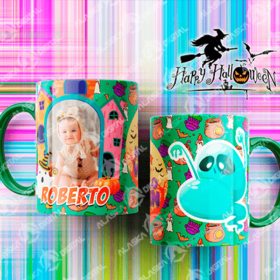 11 Plantillas para Sublimar Tazas de Halloween Kids con Editables y Mockups 11 Plantillas para Sublimar Tazas de Halloween Kids con Editables y Mockups - Imagen 2