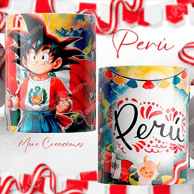 6 Plantillas tazas peru caricaturas + Editable+ Mockup 6 Plantillas tazas peru caricaturas + Editable+ Mockup - Imagen 2
