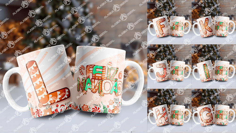 26 Plantillas Abecedario Navidad v9 + Editable