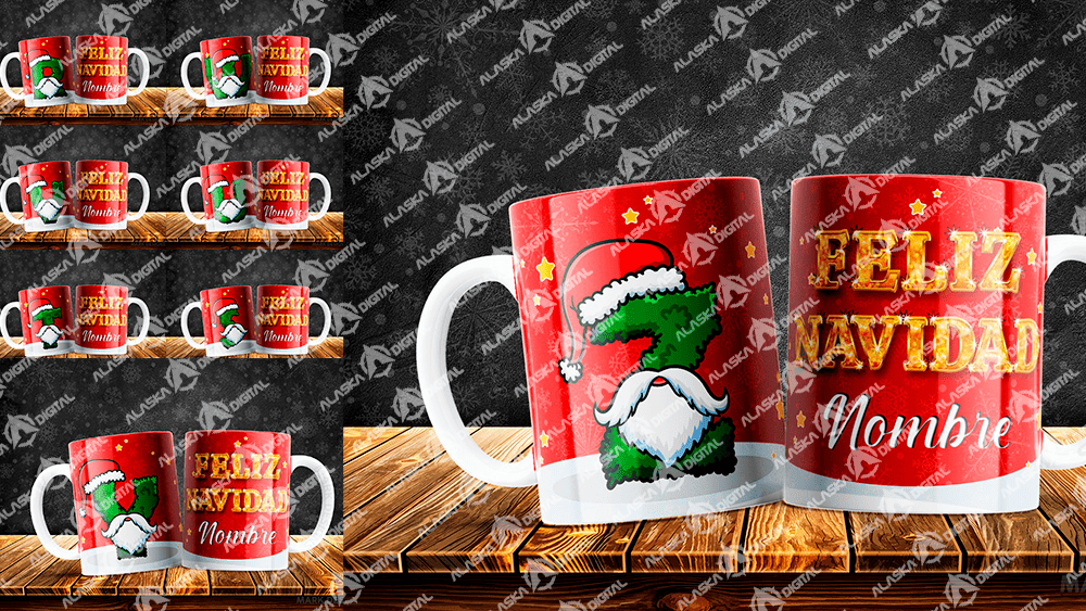 26 Plantillas para Sublimar Abecedario Navidad con Editables y Mockups