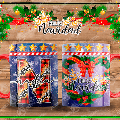 26 Plantillas para Sublimar Tazas de Navidad Alfabeto V4 26 Plantillas para Sublimar Tazas de Navidad Alfabeto V4 - Imagen 5