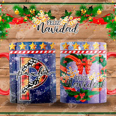 26 Plantillas para Sublimar Tazas de Navidad Alfabeto V4 26 Plantillas para Sublimar Tazas de Navidad Alfabeto V4 - Imagen 2