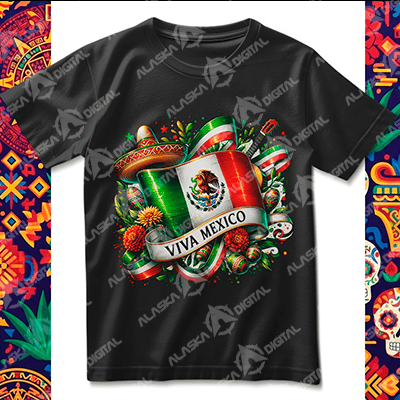 9 Plantillas Playeras Viva México y sus Tradiciones + Mockup 9 Plantillas Playeras Viva México y sus Tradiciones + Mockup - Imagen 5