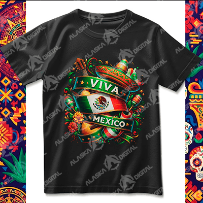 9 Plantillas Playeras Viva México y sus Tradiciones + Mockup 9 Plantillas Playeras Viva México y sus Tradiciones + Mockup - Imagen 2